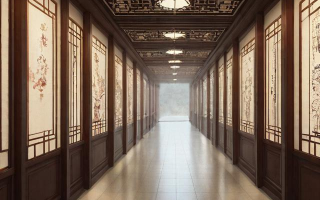 古风走廊绘就，雕梁画栋、曲径通幽如何画？透视技巧、色彩搭配如何掌握？